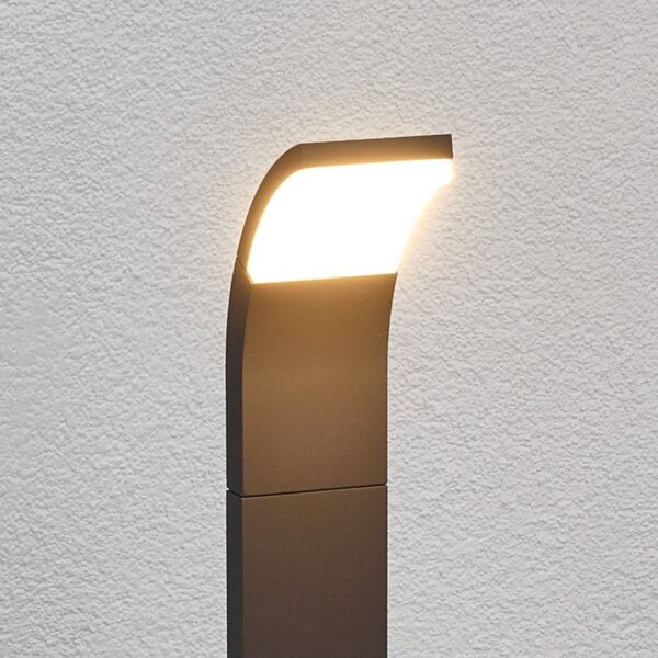 Słupek oświetleniowy LED Timm Lucande, czarny, aluminium, nowoczesny