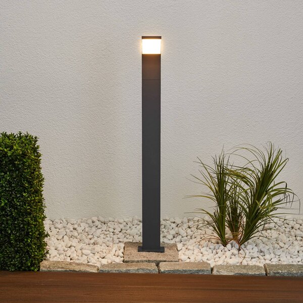 Słupek oświetleniowy LED Timm Lucande, czarny, aluminium, nowoczesny