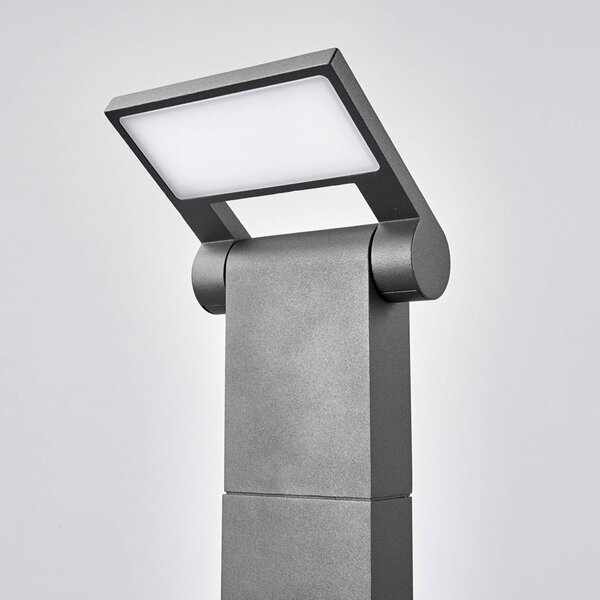 Słupek oświetleniowy LED Marius Lucande, czarny, aluminium, nowoczesny