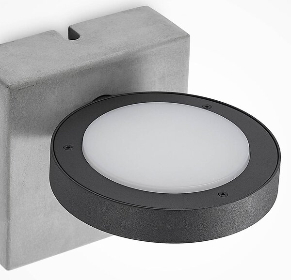 Lampa zewnętrzna z czujnikiem ruchu Belna Lucande, czarny, aluminium, nowoczesny