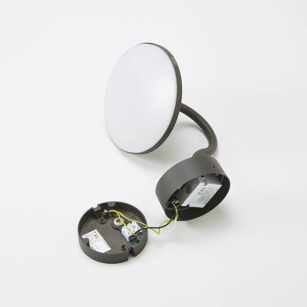 Lampa zewnętrzna z czujnikiem ruchu Fineria Arcchio, czarny, aluminium, nowoczesny