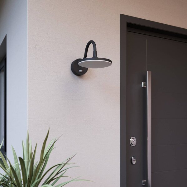 Lampa zewnętrzna z czujnikiem ruchu Fineria Arcchio, czarny, aluminium, nowoczesny