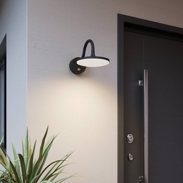 Lampa zewnętrzna z czujnikiem ruchu Fineria Arcchio, czarny, aluminium, nowoczesny