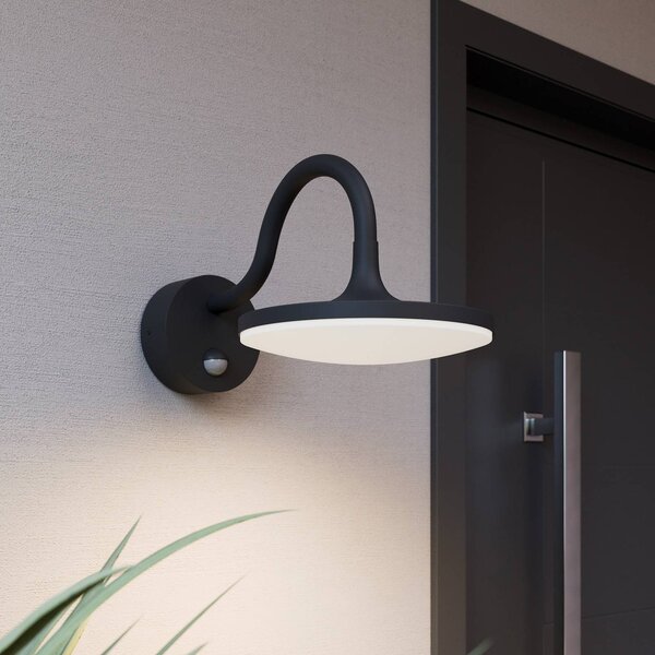 Lampa zewnętrzna z czujnikiem ruchu Fineria Arcchio, czarny, aluminium, nowoczesny