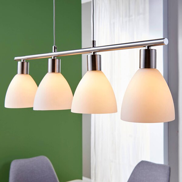 Lampa wisząca SIMEON Lindby, możliwość ściemniania, aluminiowy / szary / cynkowy, salon / jadalnia, szkło, nowoczesny