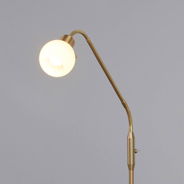 Lampa stojąca ELAINA Lindby, mosiężny / złoty, salon / jadalnia, metal, nowoczesny
