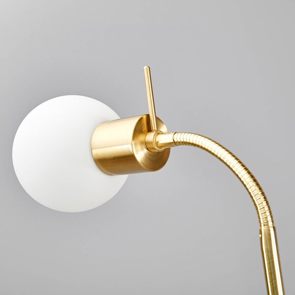 Lampa stojąca ELAINA Lindby, mosiężny / złoty, salon / jadalnia, metal, nowoczesny