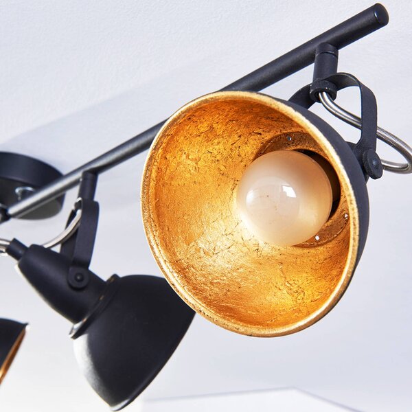 Lampa sufitowa Lindby Julin, 85 cm, 4-punktowa, czarno-złota Julin Lindby, możliwość ściemniania, czarny, salon / jadalnia, metal, nowoczesny