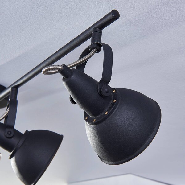 Lampa sufitowa Lindby Julin, 85 cm, 4-punktowa, czarno-złota Julin Lindby, możliwość ściemniania, czarny, salon / jadalnia, metal, nowoczesny