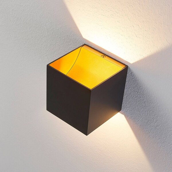 Kinkiet LED Zuzana Arcchio, czarny, przedpokój, aluminium, nowoczesny
