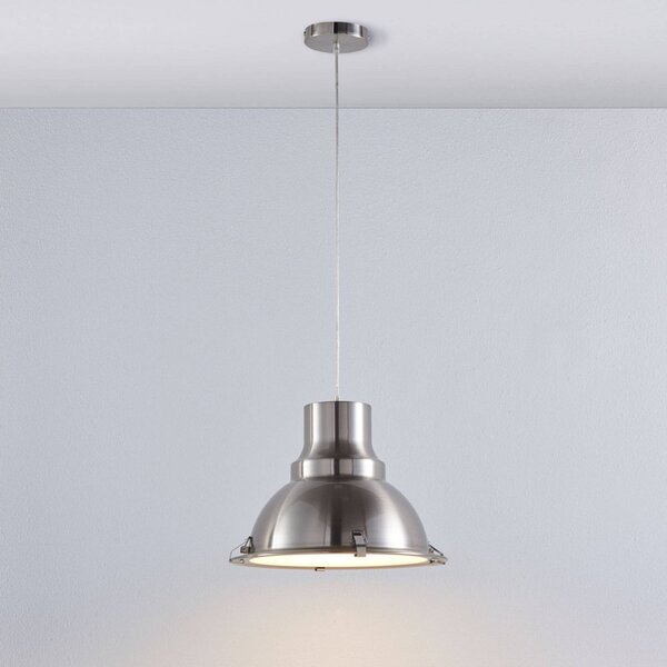Lampa wisząca Letty Lindby, możliwość ściemniania, aluminiowy / szary / cynkowy, kuchnia, metal, industrialny