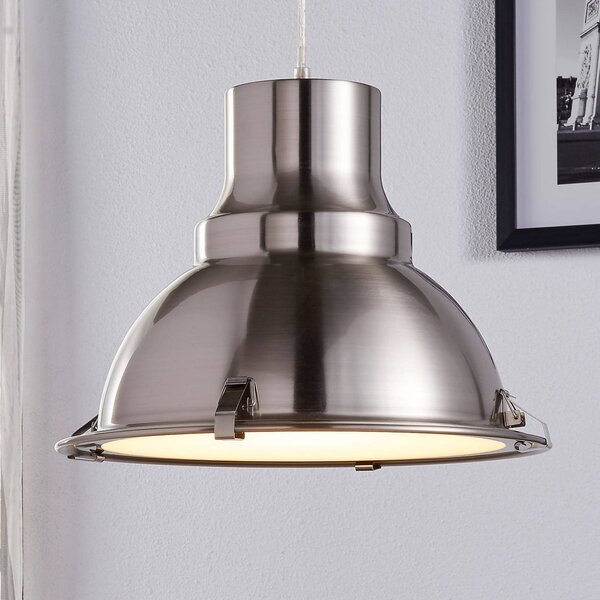 Lampa wisząca Letty Lindby, możliwość ściemniania, aluminiowy / szary / cynkowy, kuchnia, metal, industrialny