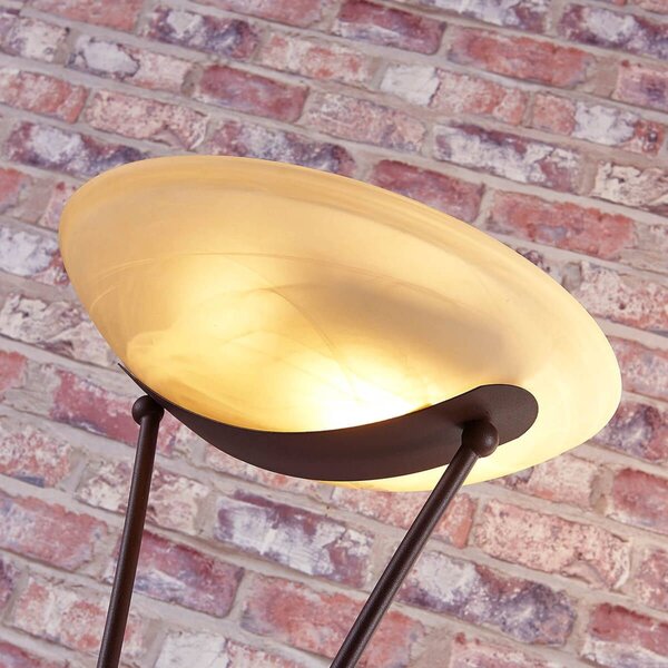 Lampa oświetlająca sufit Lindby Felicia z lampką do czytania, rdzawa, brązowy / rdzawy, salon / jadalnia, metal, dworkowy / rustykalny