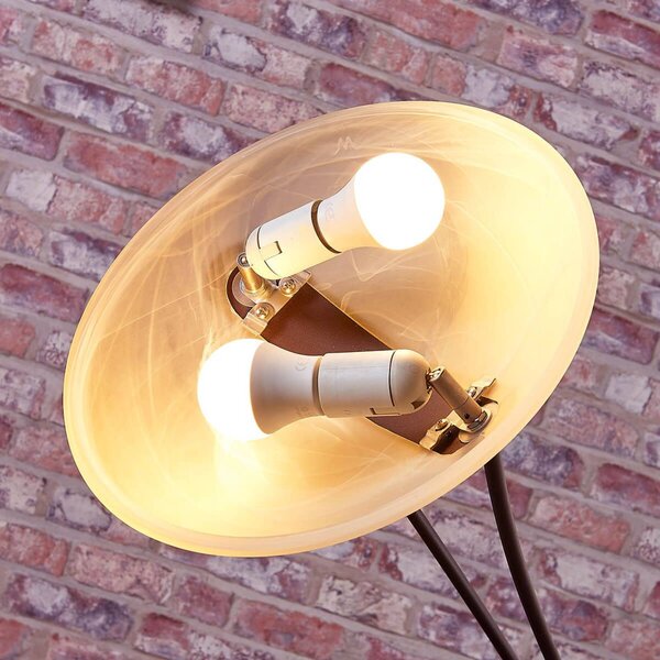 Lampa oświetlająca sufit Lindby Felicia z lampką do czytania, rdzawa, brązowy / rdzawy, salon / jadalnia, metal, dworkowy / rustykalny