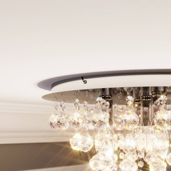 Lampa sufitowa Annica Lindby, możliwość ściemniania, przezroczysty / transparentny, salon / jadalnia, metal, nowoczesny