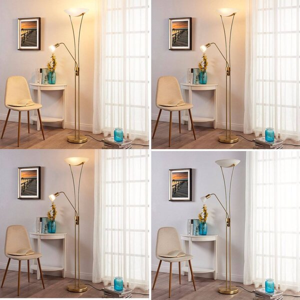 Lampa stojąca Felicia Lindby, mosiężny / złoty, salon / jadalnia, metal, nowoczesny