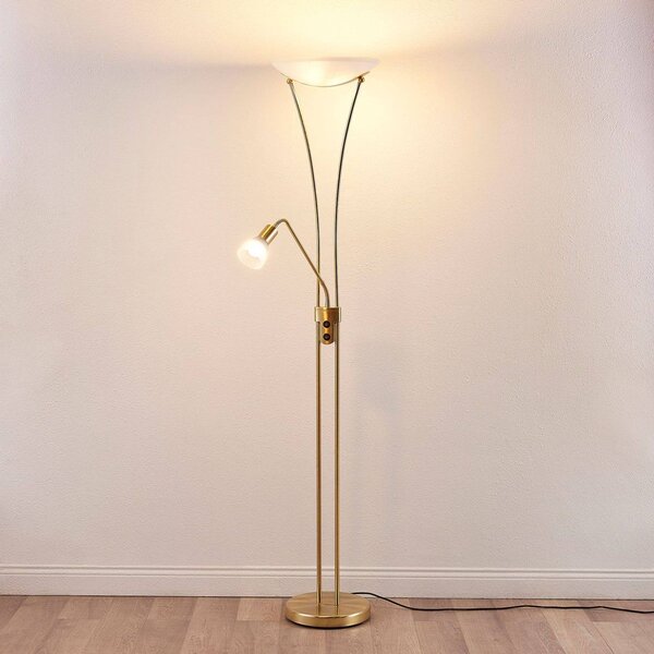 Lampa stojąca Felicia Lindby, mosiężny / złoty, salon / jadalnia, metal, nowoczesny