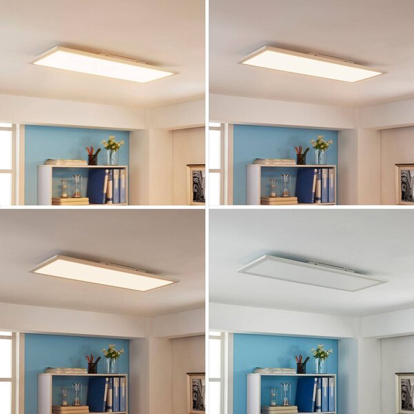 Panel LED Enja Arcchio, możliwość ściemniania, biały / opal, biuro, aluminium