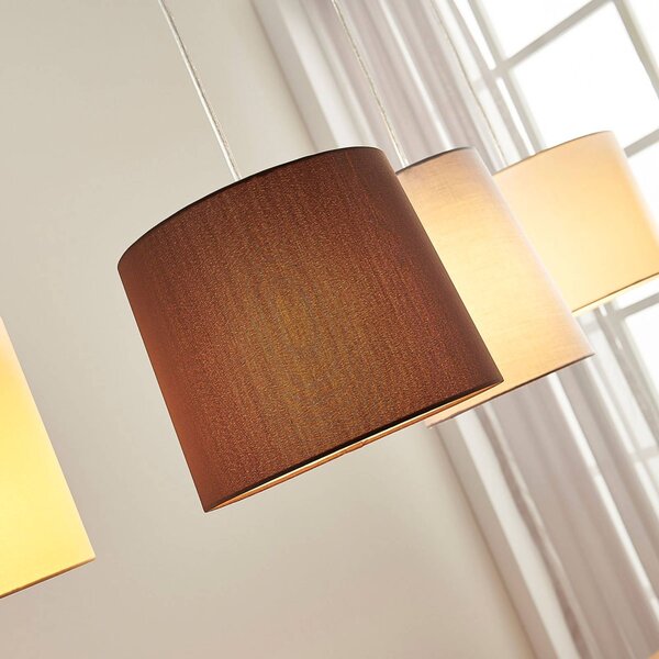 Lampa wisząca Hermina Lindby, możliwość ściemniania, brązowy / rdzawy, salon / jadalnia, tkanina / materiał / jedwab, młodzieżowy