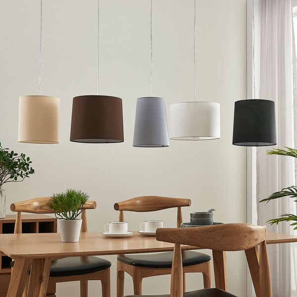 Lampa wisząca Hermina Lindby, możliwość ściemniania, brązowy / rdzawy, salon / jadalnia, tkanina / materiał / jedwab, młodzieżowy