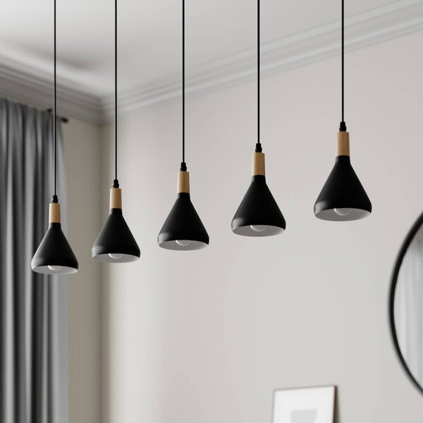 Lampa wisząca Arina Lindby, możliwość ściemniania, czarny, salon / jadalnia, metal, nowoczesny