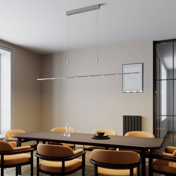 Lampa wisząca Arnik Lucande, możliwość ściemniania, aluminiowy / szary / cynkowy, salon / jadalnia, metal, nowoczesny