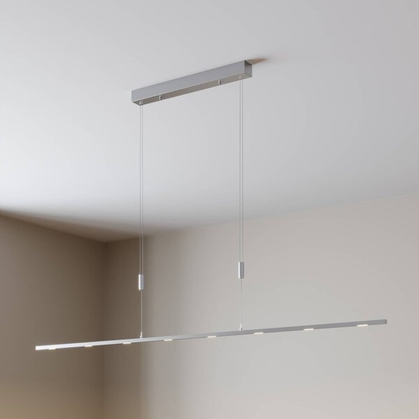 Lampa wisząca Arnik Lucande, możliwość ściemniania, aluminiowy / szary / cynkowy, salon / jadalnia, metal, nowoczesny