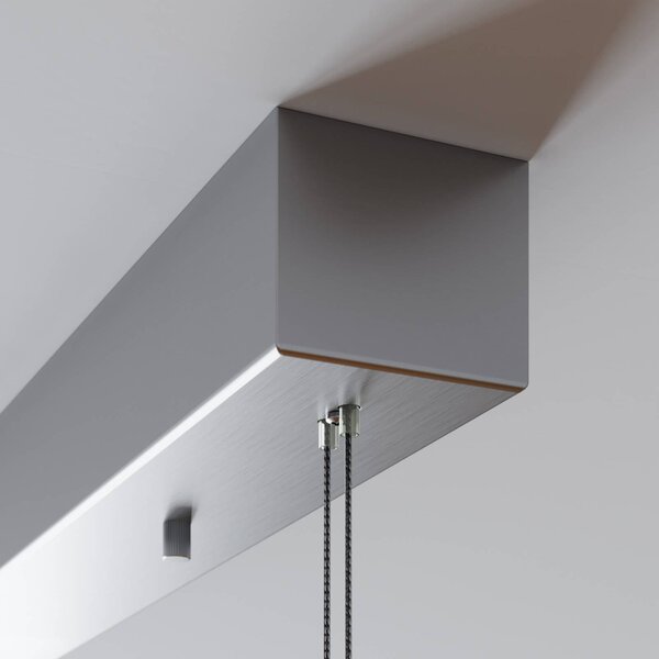 Lampa wisząca Arnik Lucande, możliwość ściemniania, aluminiowy / szary / cynkowy, salon / jadalnia, metal, nowoczesny