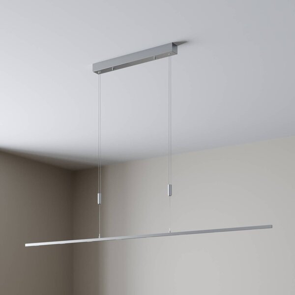 Lampa wisząca Arnik Lucande, możliwość ściemniania, aluminiowy / szary / cynkowy, salon / jadalnia, metal, nowoczesny