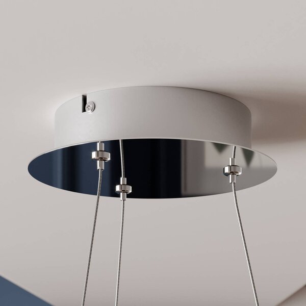 Lampa wisząca Lyani Lucande, możliwość ściemniania, chromowy / srebrny, salon / jadalnia, metal, nowoczesny
