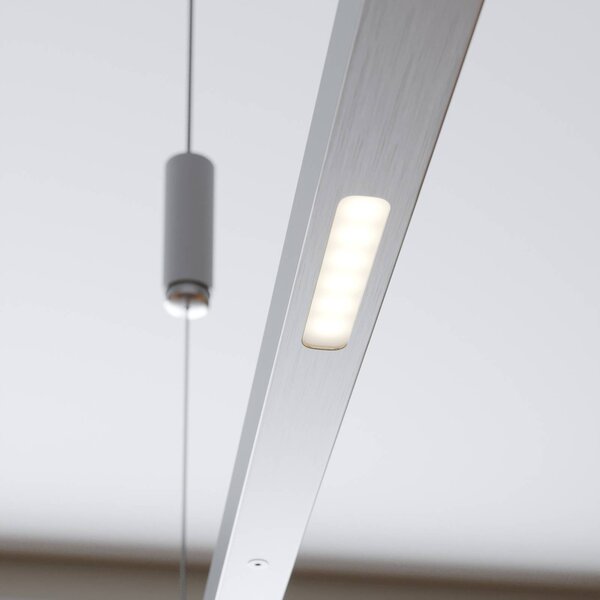 Lampa wisząca Arnik Lucande, możliwość ściemniania, aluminiowy / szary / cynkowy, salon / jadalnia, metal, nowoczesny