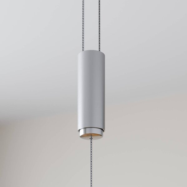 Lampa wisząca Arnik Lucande, możliwość ściemniania, aluminiowy / szary / cynkowy, salon / jadalnia, metal, nowoczesny
