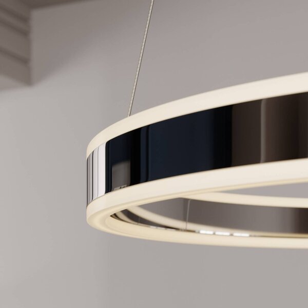 Lampa wisząca Lyani Lucande, możliwość ściemniania, chromowy / srebrny, salon / jadalnia, metal, nowoczesny