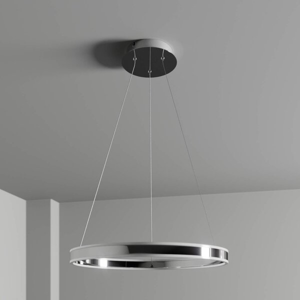 Lampa wisząca Lyani Lucande, możliwość ściemniania, chromowy / srebrny, salon / jadalnia, metal, nowoczesny