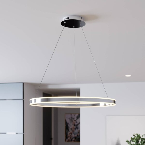 Lampa wisząca Lyani Lucande, możliwość ściemniania, chromowy / srebrny, salon / jadalnia, metal, nowoczesny