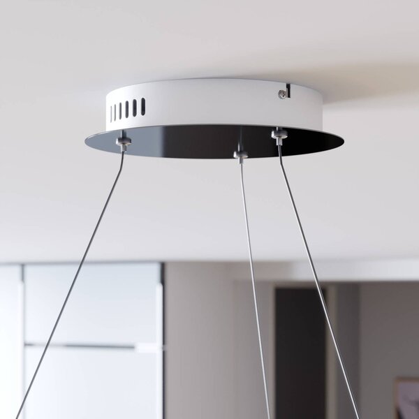 Lampa wisząca Lyani Lucande, możliwość ściemniania, chromowy / srebrny, salon / jadalnia, metal, nowoczesny