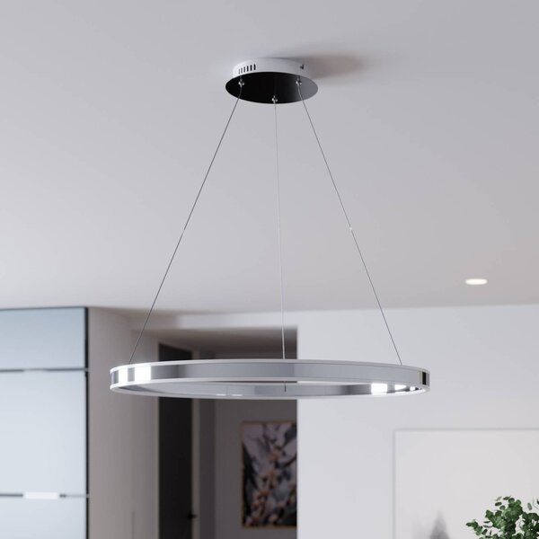 Lampa wisząca Lyani Lucande, możliwość ściemniania, chromowy / srebrny, salon / jadalnia, metal, nowoczesny