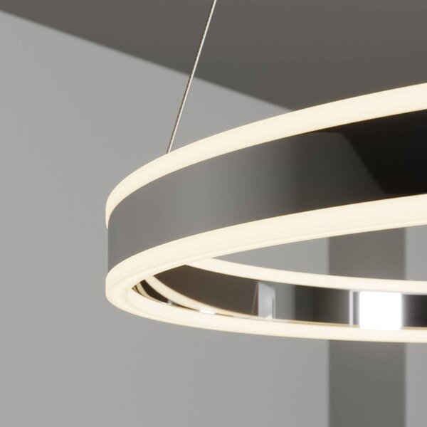 Lampa wisząca Lyani Lucande, możliwość ściemniania, chromowy / srebrny, salon / jadalnia, metal, nowoczesny