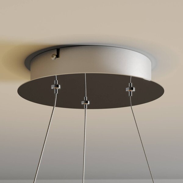 Lampa wisząca Lyani Lucande, możliwość ściemniania, chromowy / srebrny, salon / jadalnia, metal, nowoczesny