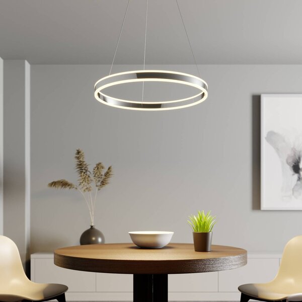 Lampa wisząca Lyani Lucande, możliwość ściemniania, chromowy / srebrny, salon / jadalnia, metal, nowoczesny