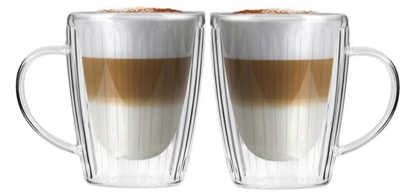 Szklane kubki zestaw 2 szt. do cappuccino 250 ml Livio Duo – Vialli Design