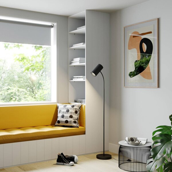 Lampa stojąca Karoli Lindby, czarny, salon / jadalnia, metal, nowoczesny