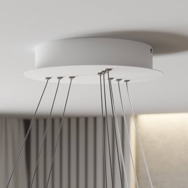 Lampa wisząca Ezana Lucande, możliwość ściemniania, biały / opal, salon / jadalnia, metal, nowoczesny