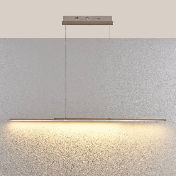 Lampa wisząca Tymon Lucande, możliwość ściemniania, aluminiowy / szary / cynkowy, salon / jadalnia, metal, nowoczesny