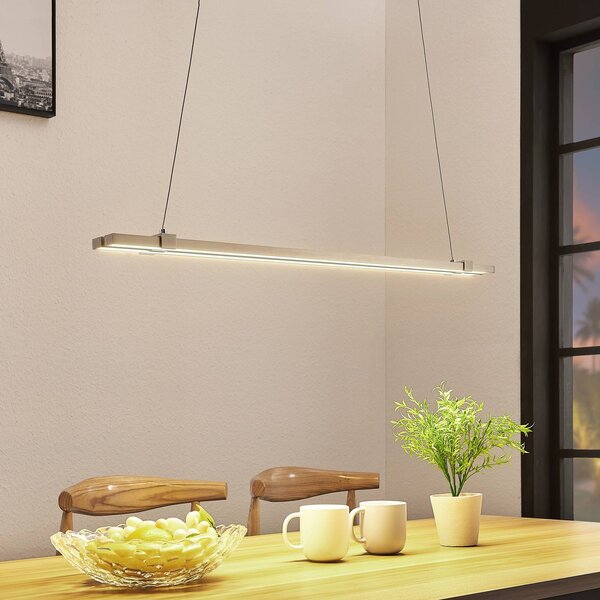 Lampa wisząca Tymon Lucande, możliwość ściemniania, aluminiowy / szary / cynkowy, salon / jadalnia, metal, nowoczesny