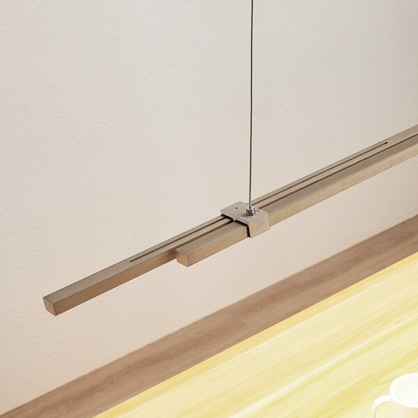 Lampa wisząca Tymon Lucande, możliwość ściemniania, aluminiowy / szary / cynkowy, salon / jadalnia, metal, nowoczesny