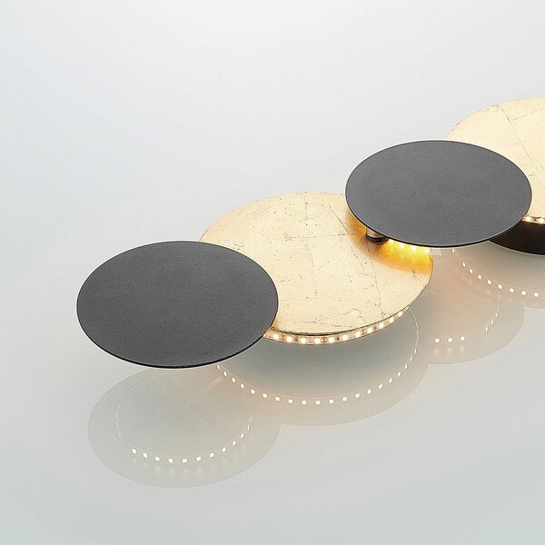 Kinkiet LED Grazyna Lindby, czarny, salon / jadalnia, metal, nowoczesny