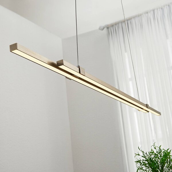 Lampa wisząca Tymon Lucande, możliwość ściemniania, aluminiowy / szary / cynkowy, salon / jadalnia, metal, nowoczesny