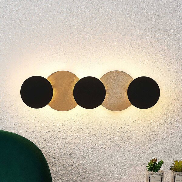 Kinkiet LED Grazyna Lindby, czarny, salon / jadalnia, metal, nowoczesny