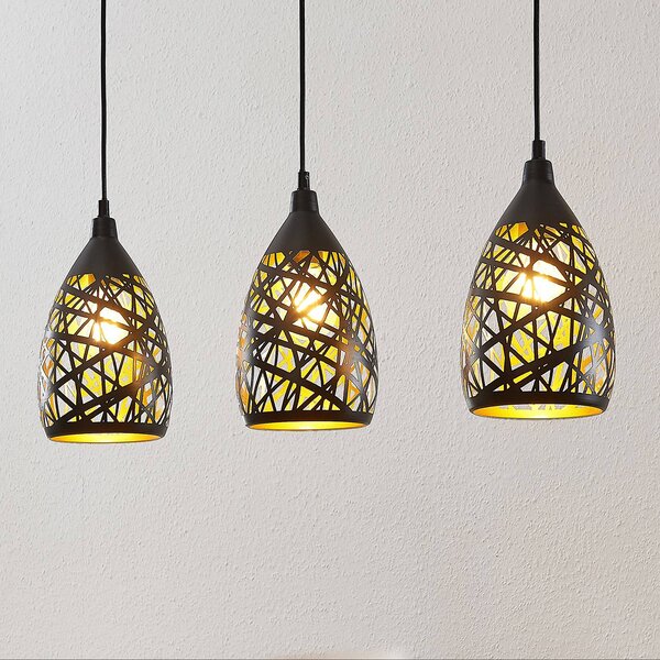 Lampa wisząca Marcello Lindby, możliwość ściemniania, czarny, salon / jadalnia, metal, nowoczesny
